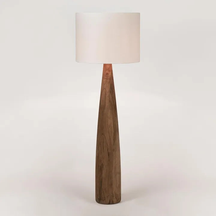 Samson Wood Floor Lamp Saddle Base with Shade Floor Lamp