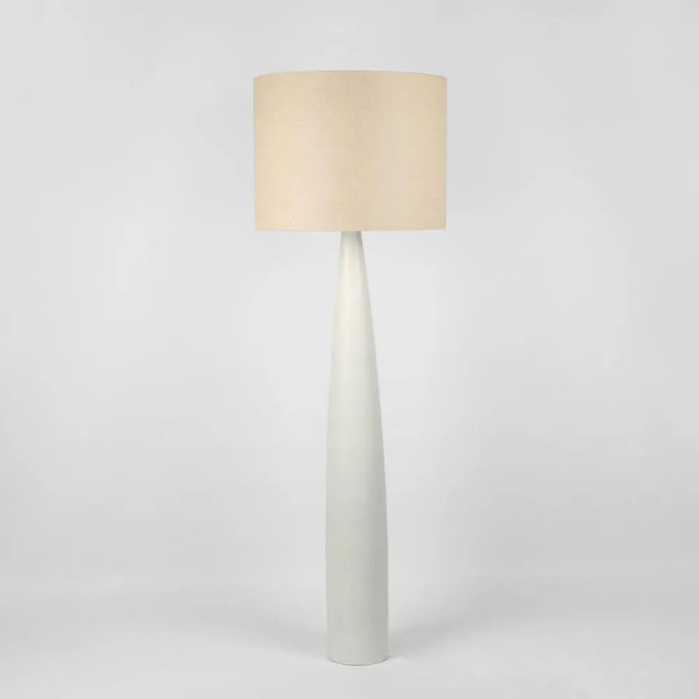 Samson Floor Lamp Base White with Shade Natural Floor Lamp