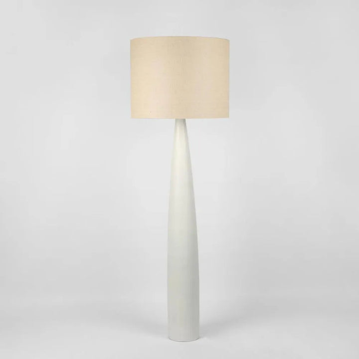 Samson Floor Lamp Base White with Shade Natural Floor Lamp