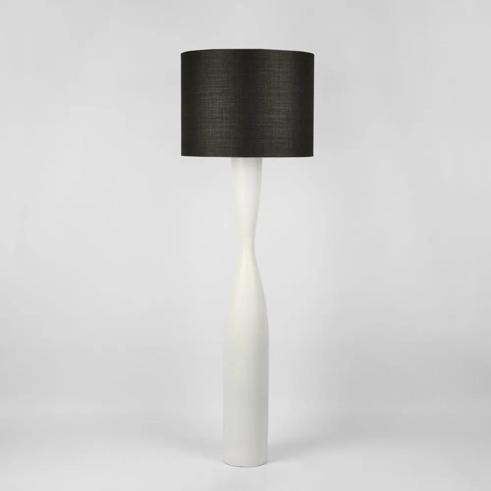 Callum Floor Lamp Base with Shade White Black Floor Lamp