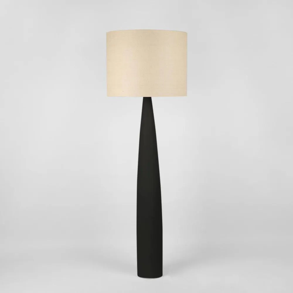 Samson Floor Lamp Base Black with Shade Natural Floor Lamp