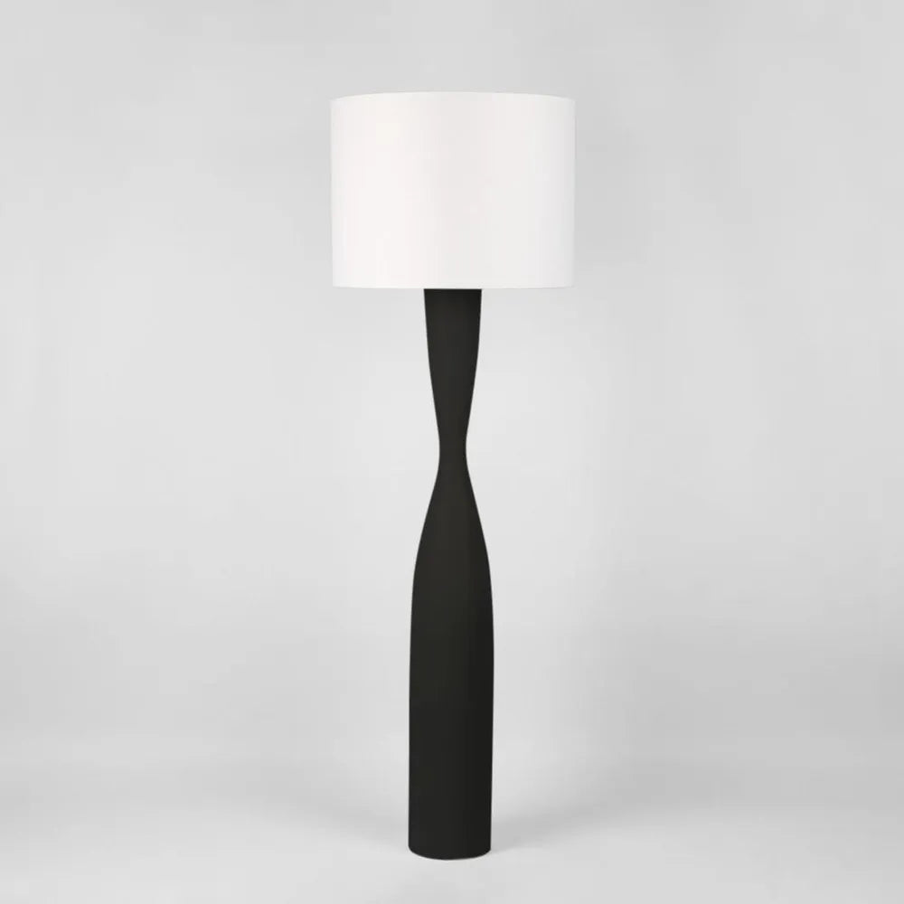 Callum Floor Lamp Base with Shade Black White Floor Lamp