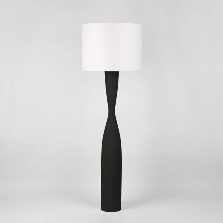 Callum Floor Lamp Base with Shade Black White Floor Lamp