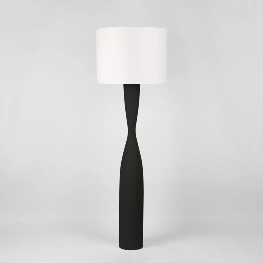 Callum Floor Lamp Base with Shade Black White Floor Lamp