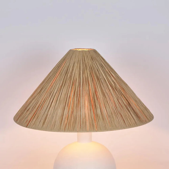 Esta Lamp Small White with Raffia Shade TABLE LAMP