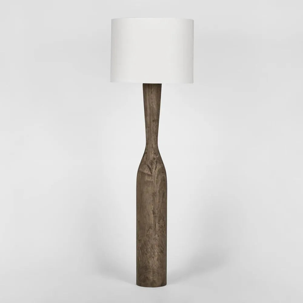 Callum Timber Floor Lamp Base With Shade White Floor Lamp