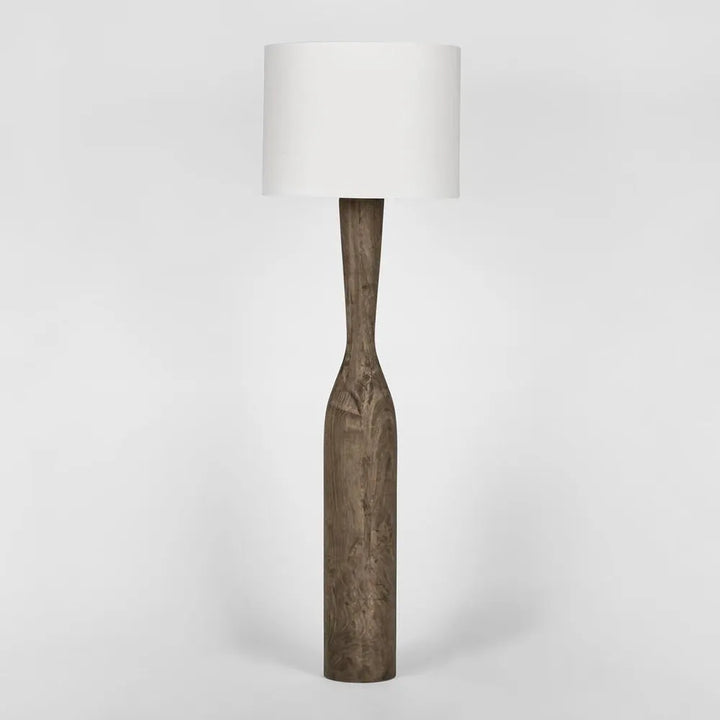 Callum Timber Floor Lamp Base With Shade White Floor Lamp