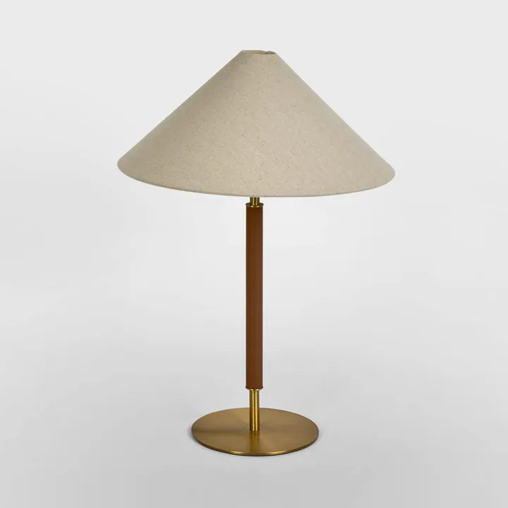 Huntley Leather & Brass Table Lamp & Shade TABLE LAMP