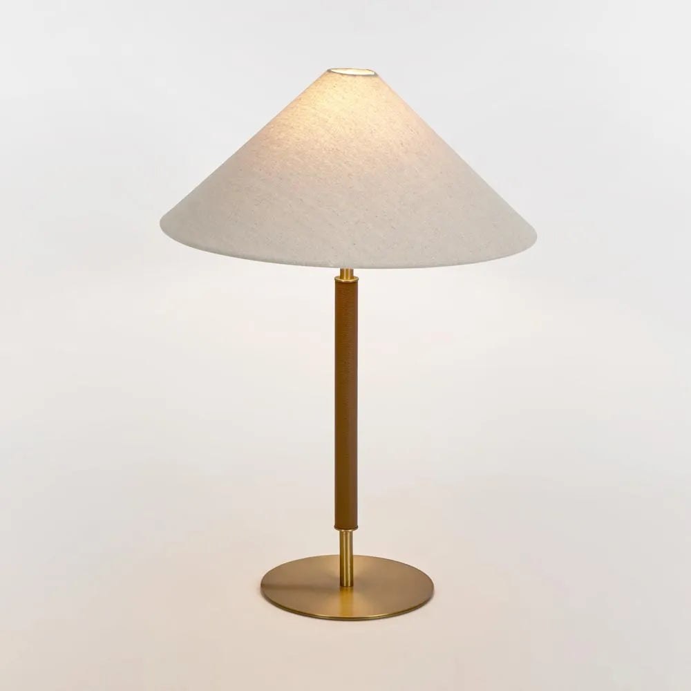 Huntley Leather & Brass Table Lamp & Shade TABLE LAMP