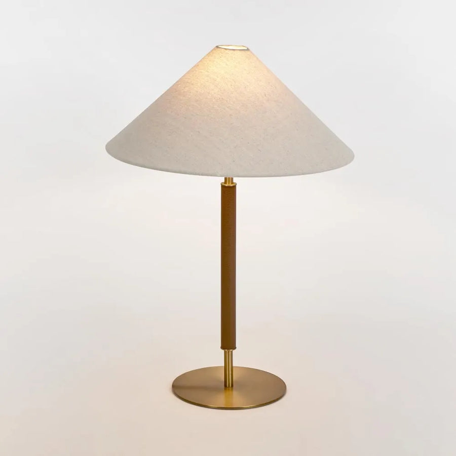 Huntley Leather & Brass Table Lamp & Shade TABLE LAMP