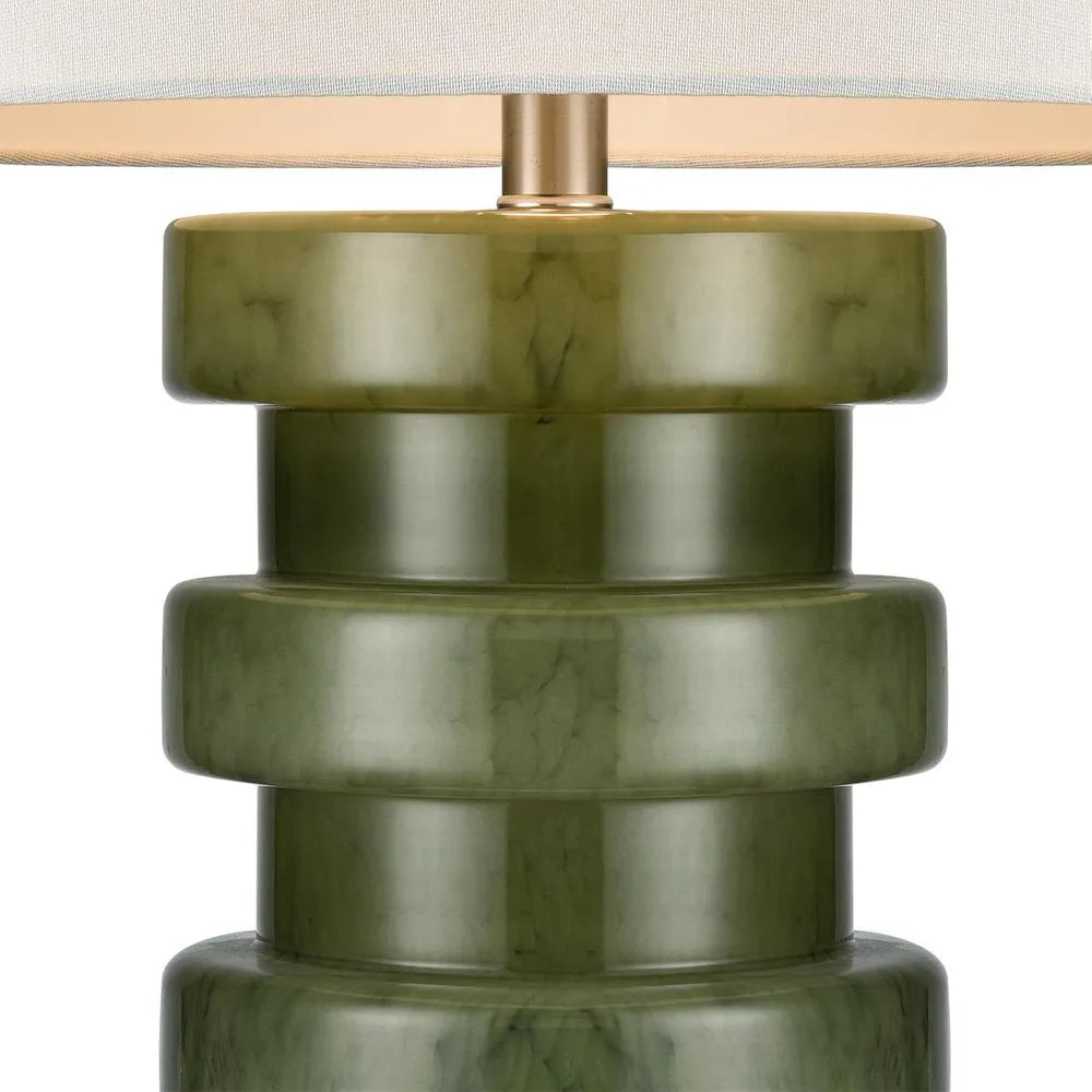Remy Green Glass Table Lamp & White Shade TABLE LAMP