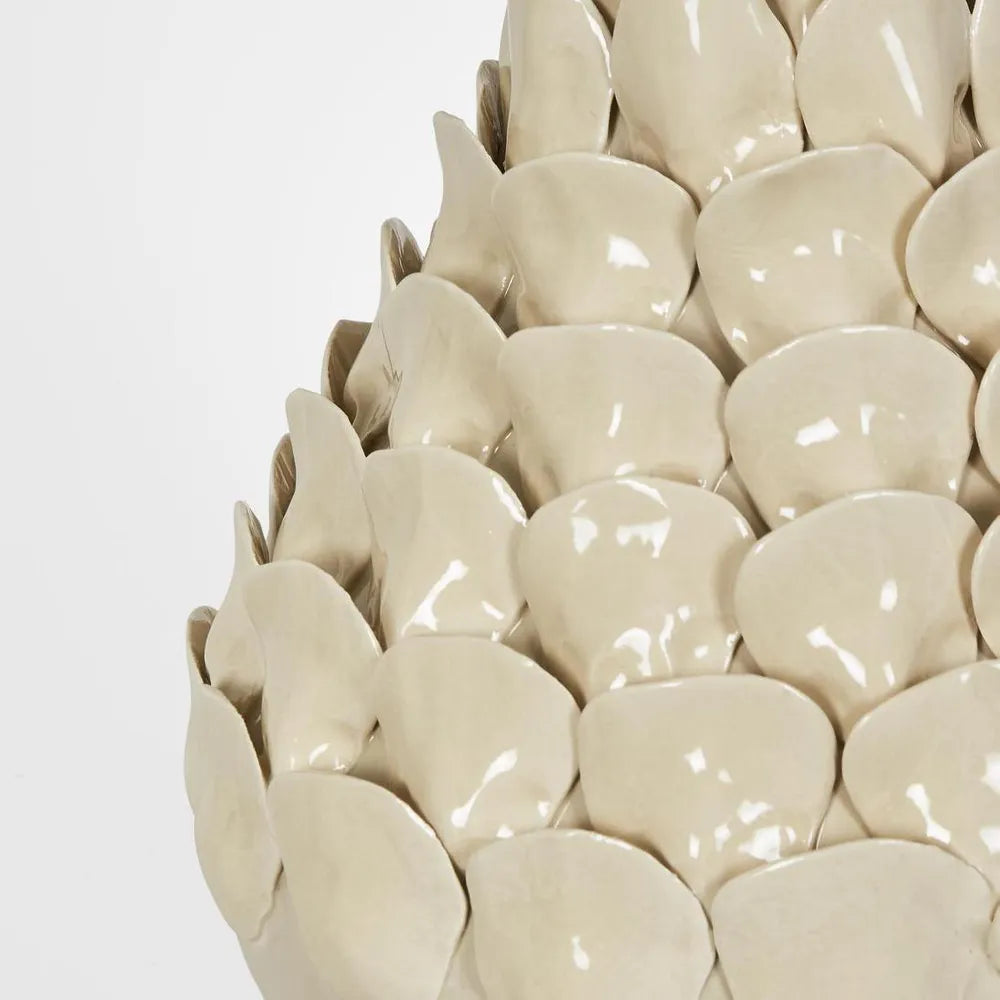 Petal Ceramic Table Lamp with Natural Linen Shade TABLE LAMP