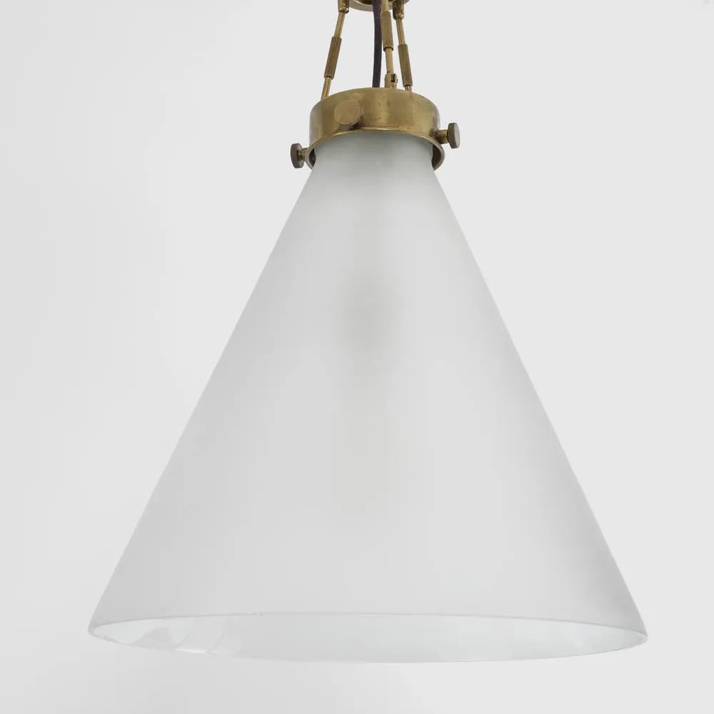 Gadsden Ceiling Pendant Large with Frosted Glass Brass Pendant