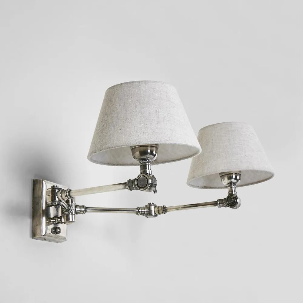 Worcester Wall Light Base Antique Brass Antique Silver WALL LIGHT