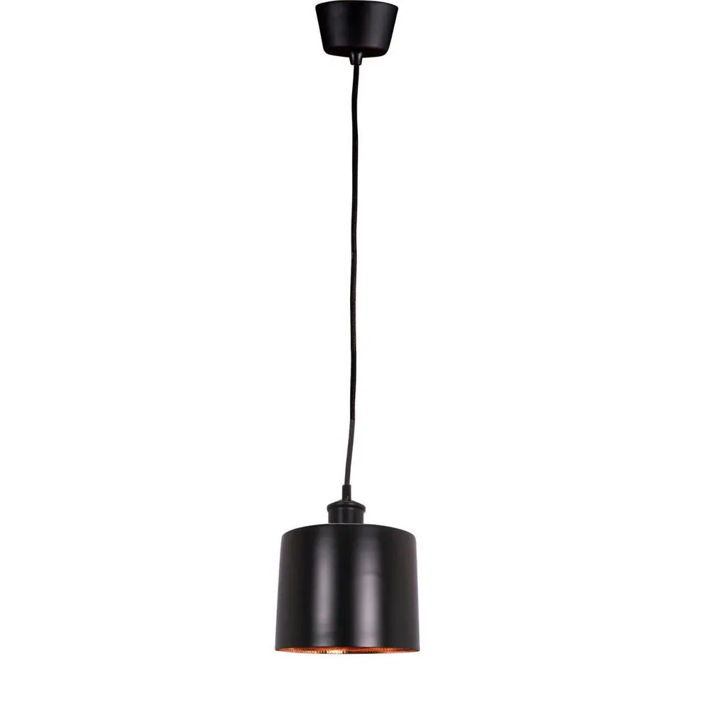 Portofino Ceiling Pendant Medium Matte Black and Copper Small Pendant