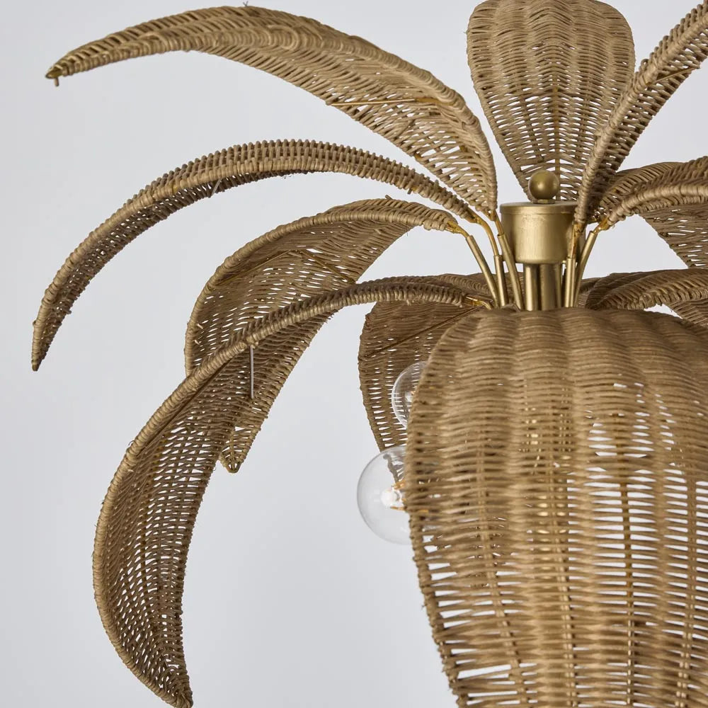 Bali Brass & Rattan Floor Lamp Floor Lamp