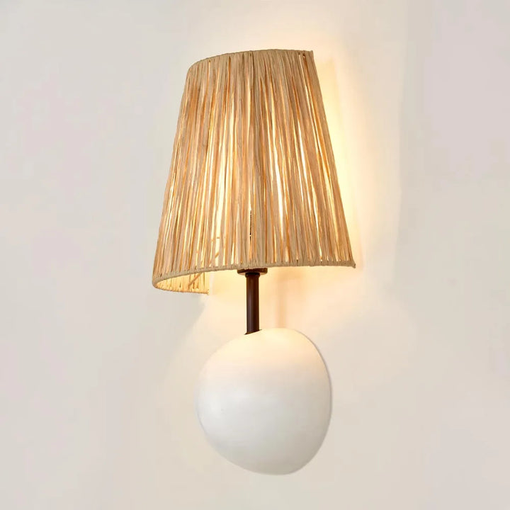 Cove Wall Light Wall Light with Raffia Shade WALL LIGHT