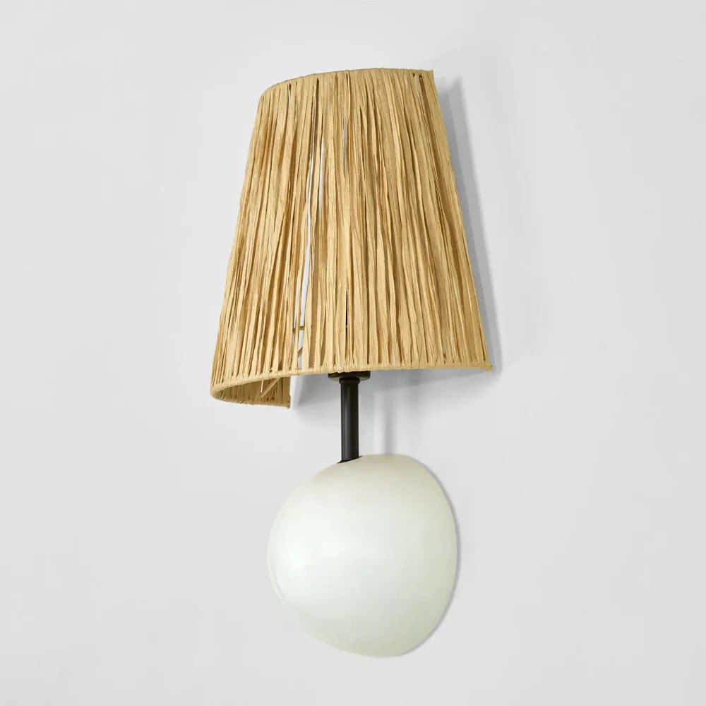Cove Wall Light Wall Light with Raffia Shade WALL LIGHT
