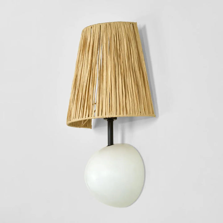Cove Wall Light Wall Light with Raffia Shade WALL LIGHT