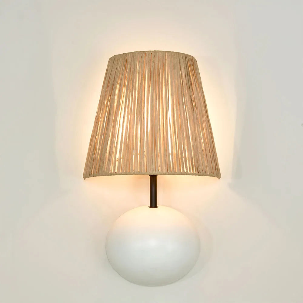 Cove Wall Light Wall Light with Raffia Shade WALL LIGHT