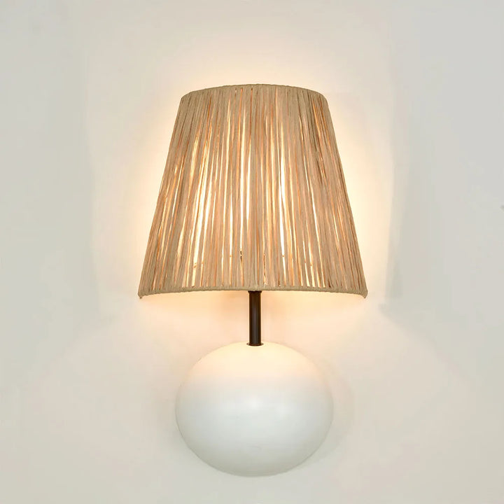 Cove Wall Light Wall Light with Raffia Shade WALL LIGHT