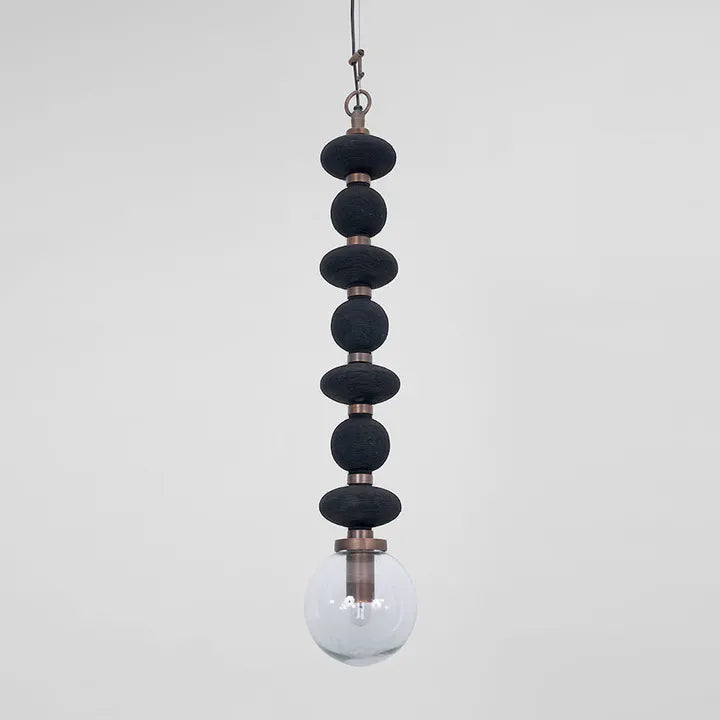 Ribbed black Thread Ceiling Pendant Pendant