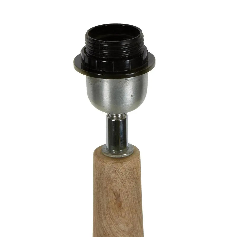 Lancia Large - Dark Natural - Turned Wood Slender Floor Lamp Floor Lamp