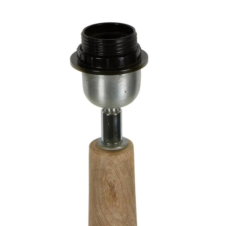 Lancia Large - Dark Natural - Turned Wood Slender Floor Lamp Floor Lamp