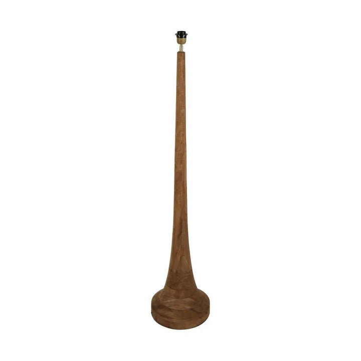 Lancia Large - Dark Natural - Turned Wood Slender Floor Lamp Floor Lamp