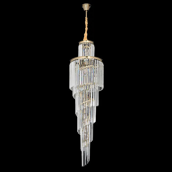 Chanel-S-BK Spiral Chandelier - 400x1300 Gold Chandelier