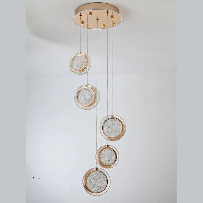 Yoyo-5 Light Round Base Pendant