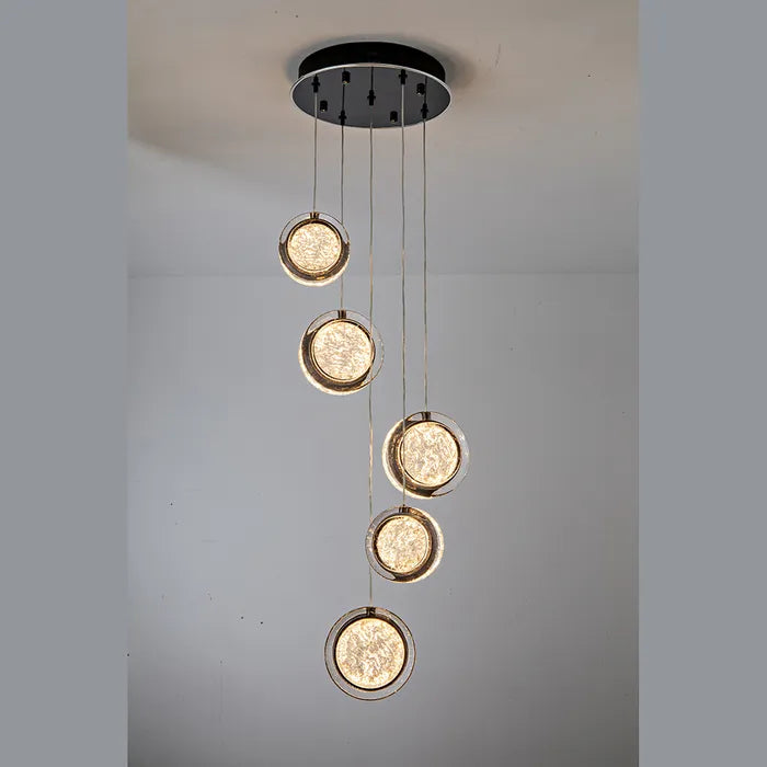 Yoyo-5 Light Round Base Pendant