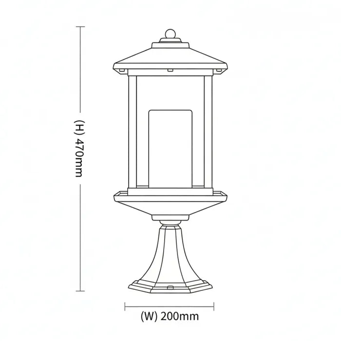 Barnet Exterior Pillar Mount - Black