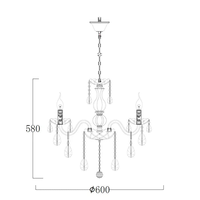 Bromley Crystal Chandelier - 3 Light Chandelier