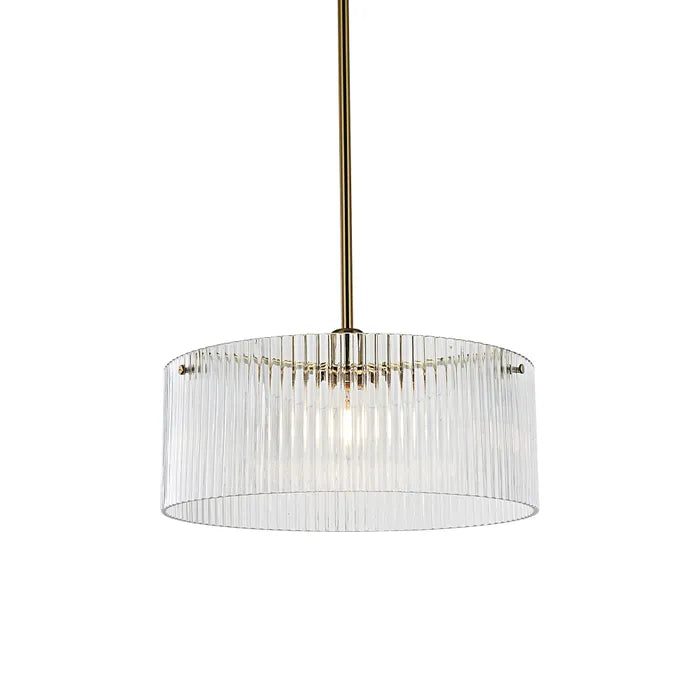 Medici 300mm Round Glass Pendant - Gold