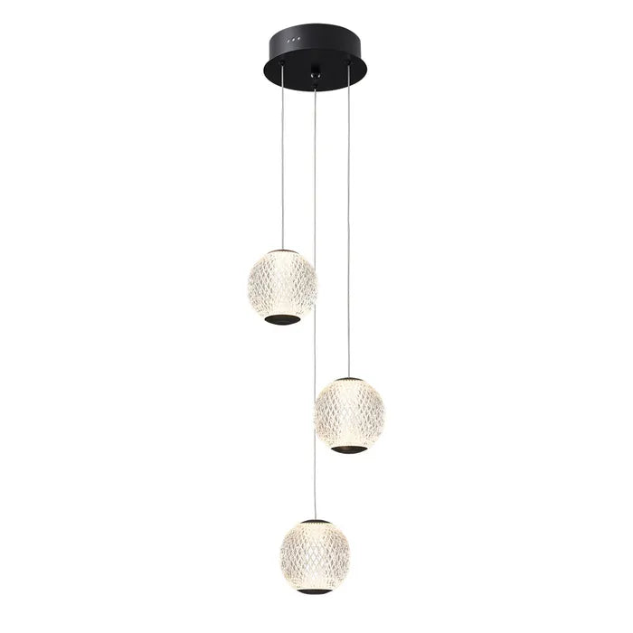 Langdon-3 Light Black Pendant