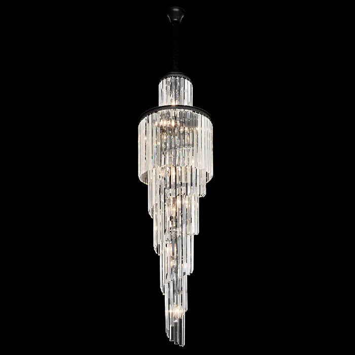 Chanel-S-BK Spiral Chandelier - 400x1300 Black Chandelier