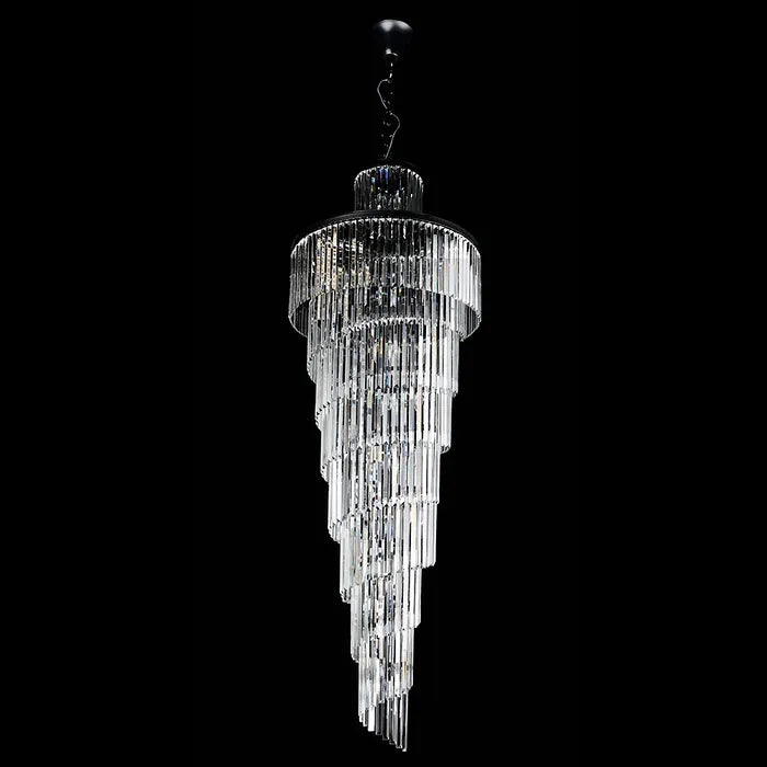 Chanel-L-BK Spiral Chandelier - 700x2000 Black Chandelier