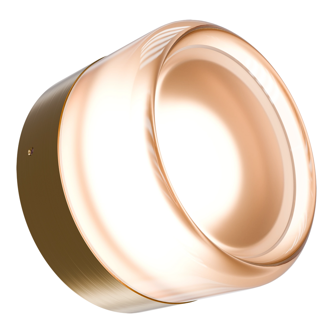Calibo Gull Round Frosted Acrylic 3CCT LED Exterior Wall Light Brass WALL LIGHT