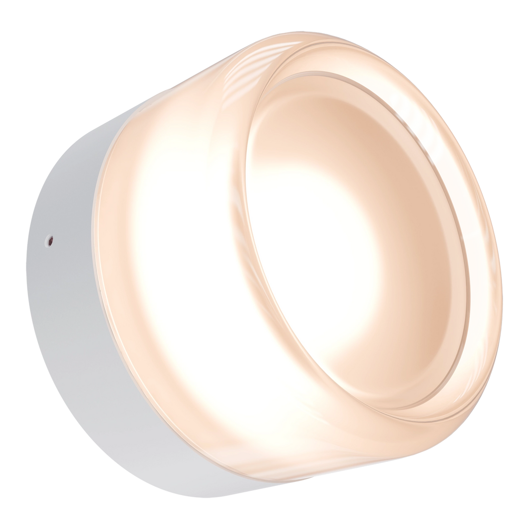 Calibo Gull Round Frosted Acrylic 3CCT LED Exterior Wall Light White WALL LIGHT