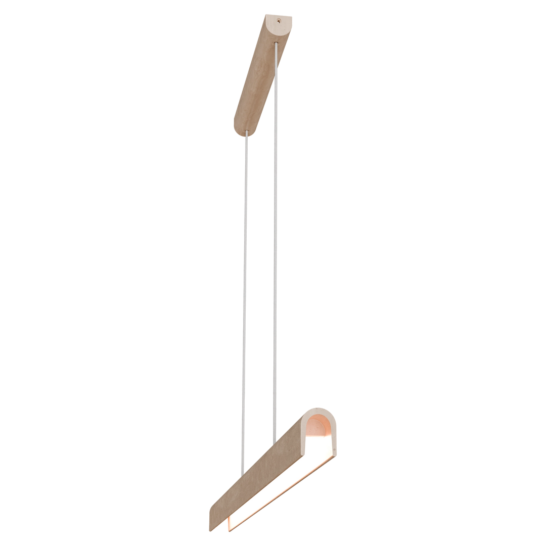Calibo Inspire Crafted Travertine Tricolour LED Linear Pendant - Beige Pendant