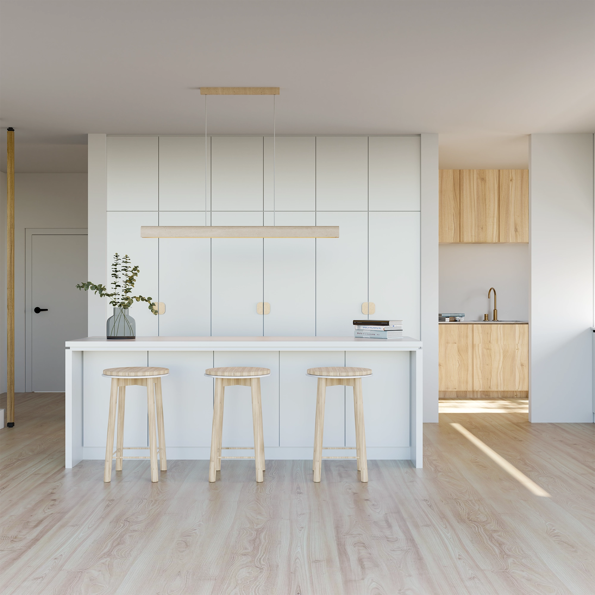 Calibo Inspire Crafted Travertine Tricolour LED Linear Pendant - Beige ...