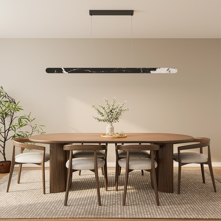 Calibo Lanner 1500mm Crafted Marble LED Linear Pendant - Black pendant