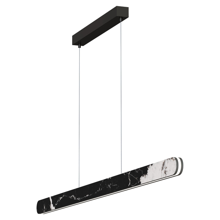 Calibo Lanner 1500mm Crafted Marble LED Linear Pendant - Black pendant