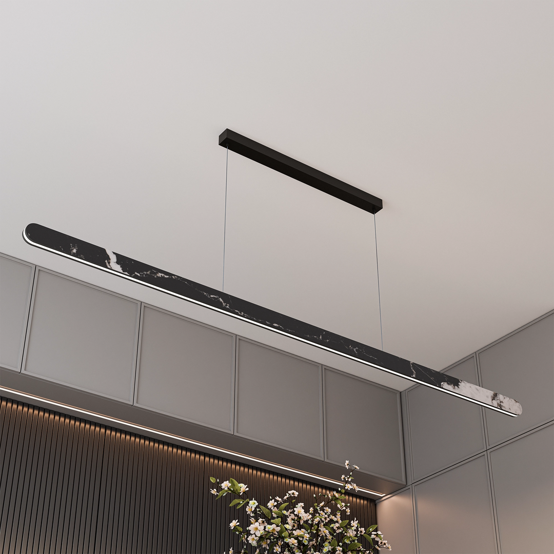 Calibo Lanner 2000mm Crafted Marble LED Linear Pendant pendant
