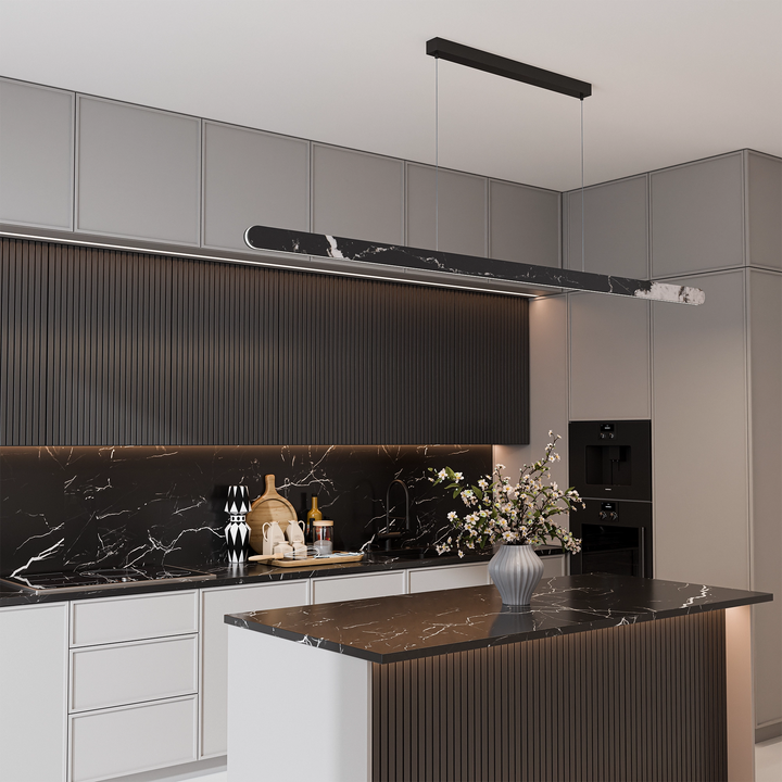 Calibo Lanner 2000mm Crafted Marble LED Linear Pendant pendant