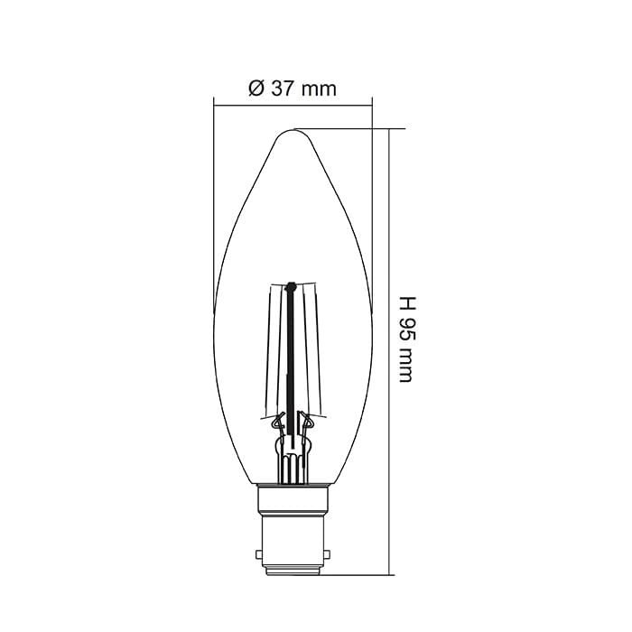 CANDLE CLEAR DIMMABLE LCA D/C - 4W