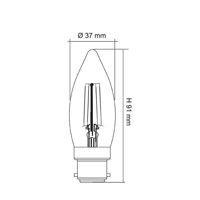 CANDLE CLEAR DIMMABLE LCA D/C - 4W