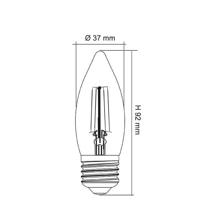 CANDLE CLEAR DIMMABLE LCA D/C - 4W