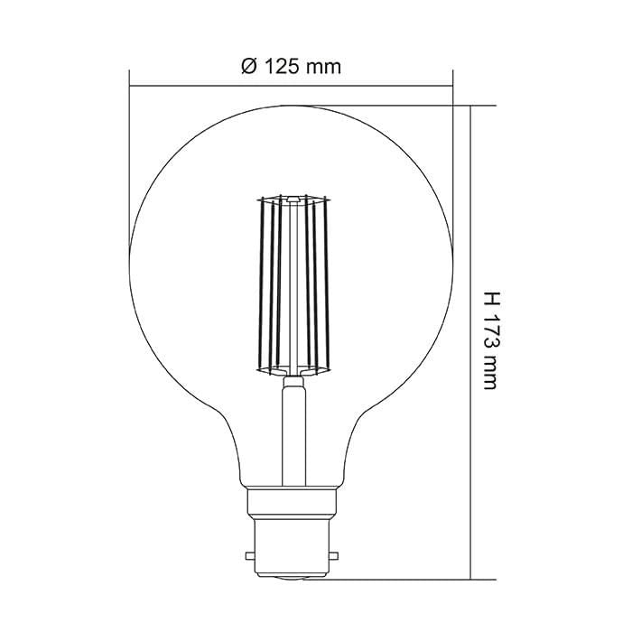 SAL SPHERICAL CLEAR DIMMABLE LG125 - 8W